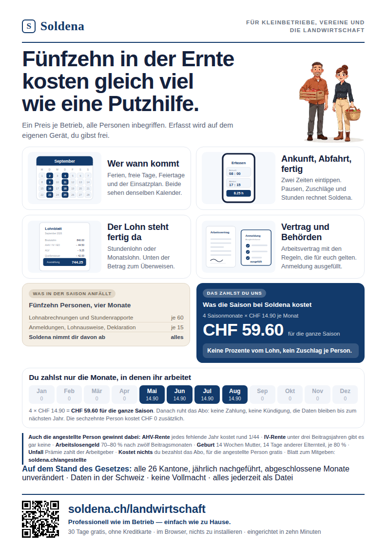 Flyer Saison und Kleinbetrieb